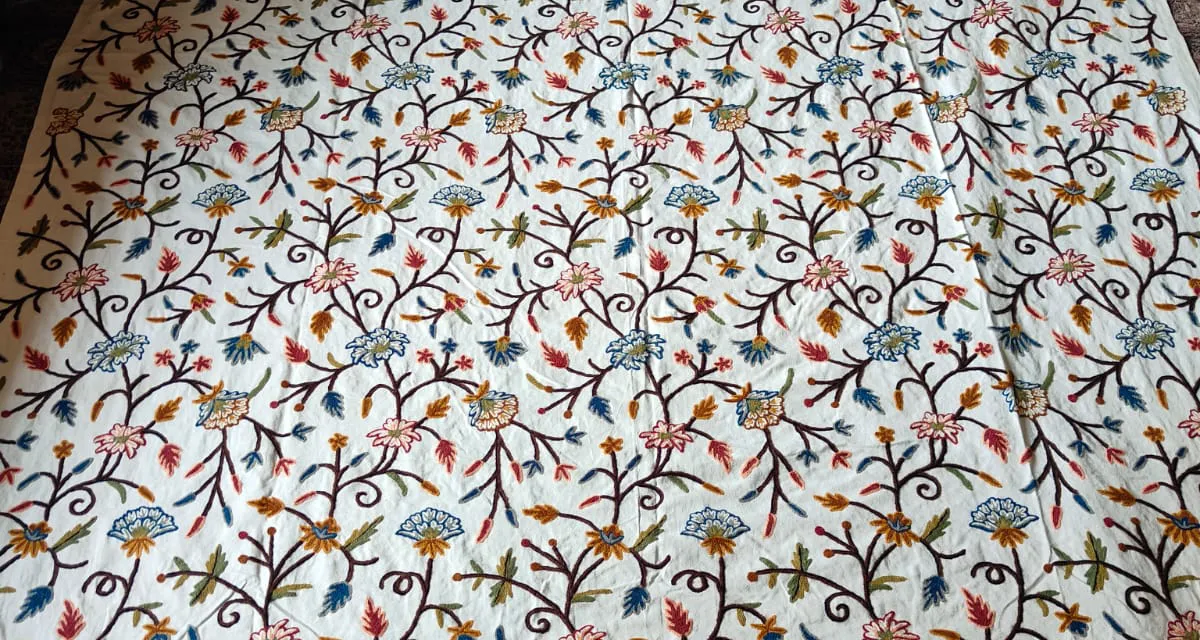 Crewel Embroidered Fabric: The Timeless Beauty of Indian Hand Embroidery